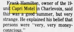 Capri Motel - Sept 1984 Frank Hamilton Comments (newer photo)